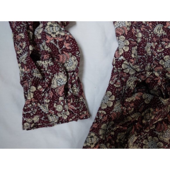 NWT Loft Floral Ruffle Shirtdress Button Down Tie Belt Size Large - Picture 13 of 16